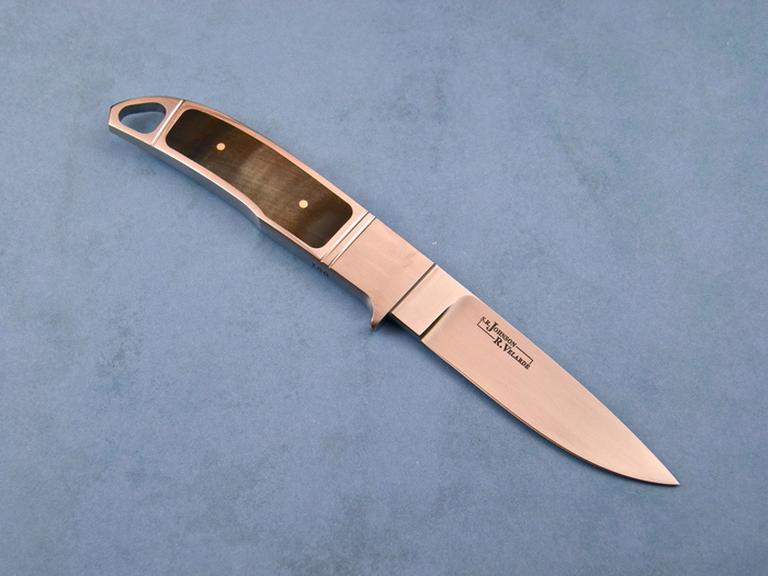 Custom Fixed Blade, N/A, ATS-34 Steel, BIg Horn Sheep Knife made by R. Velarde SR johnson