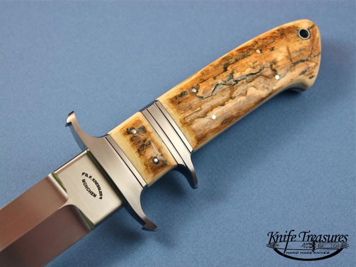 Custom Fixed Blade, N/A, BG-42 Steel, Bark Fossilized Mammoth Knife made by Dietmar Kressler