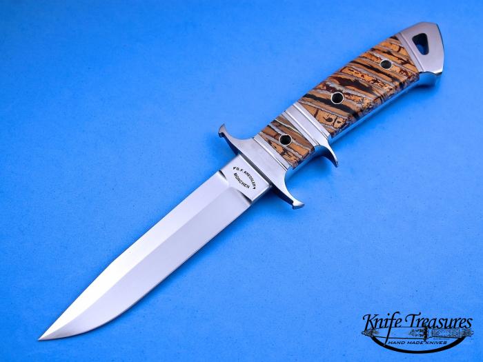 Custom Fixed Blade, N/A, RWL-34 Stainless Steel , Fosslized Mammoth Tooth Knife made by Dietmar Kressler