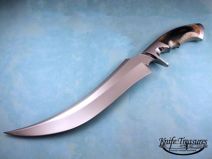Custom Fixed Blade, N/A, 440C, Fossilized Mammoth Knife made by Ronald Best