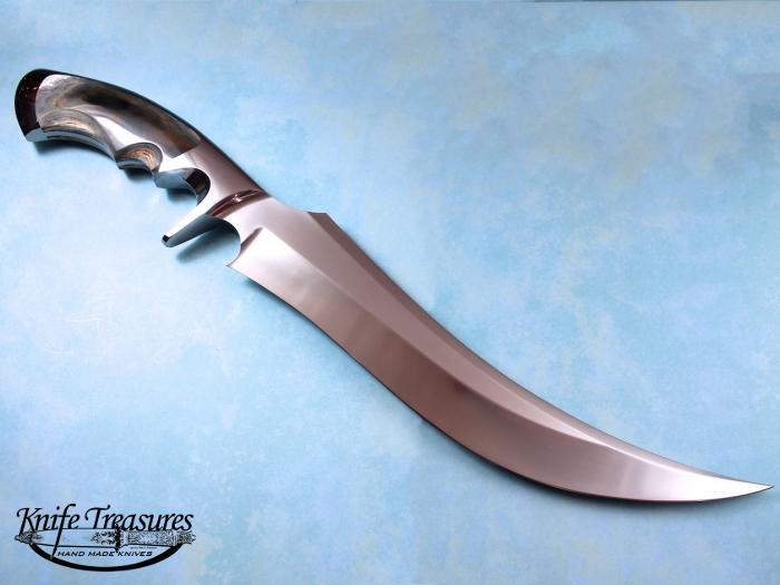 Custom Fixed Blade, N/A, 440C, Fossilized Mammoth Knife made by Ronald Best