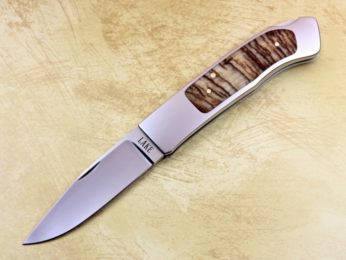 Custom Folding-Inter-Frame, Lock Back, RWL-34 Steel, Sheephorn Knife made by Ron Lake