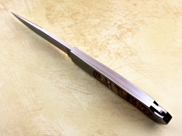 Custom Folding-Inter-Frame, Lock Back, RWL-34 Steel, Sheephorn Knife made by Ron Lake