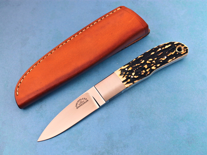 Custom Fixed Blade, N/A, rw, Sambar Stag Knife made by  Kressler Bob Loveless