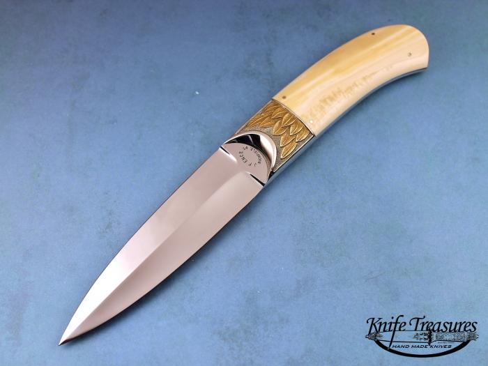 Custom Fixed Blade, N/A, ATS-34 Stainless Steel, Fossilized Mammoth Knife made by Jim Ence