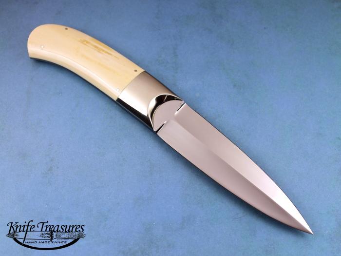 Custom Fixed Blade, N/A, ATS-34 Stainless Steel, Fossilized Mammoth Knife made by Jim Ence