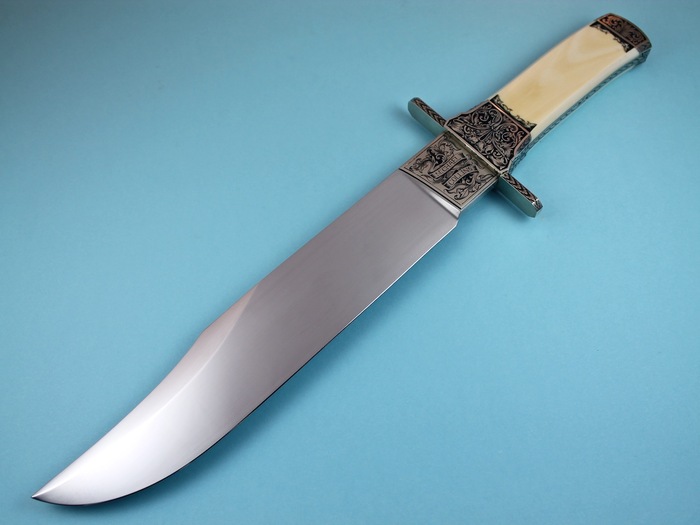 Custom Fixed Blade, N/A, 440-C Stainless Steel, Antique Ivory Knife made by Michael Collins