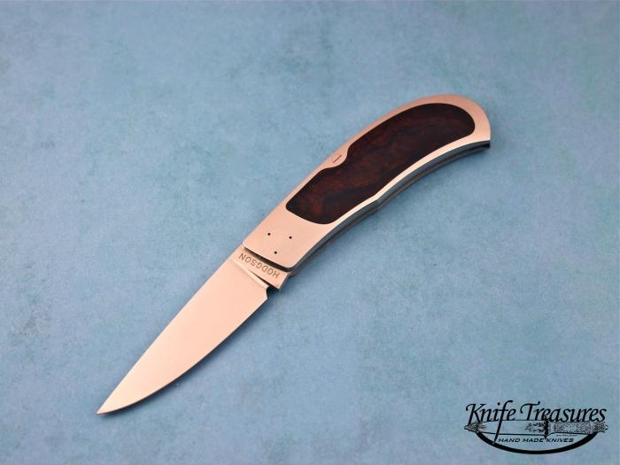Custom Folding-Inter-Frame, Lock Back, ATS-34 Stainless Steel, Ironwood Inlay Knife made by Richard Hodgson