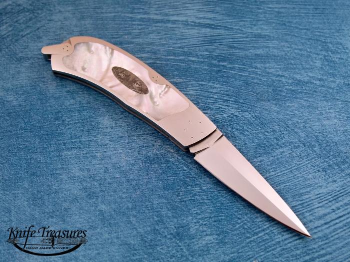 Custom Folding-Inter-Frame, Lock Back, ATS-34 Stainless Steel, Mother Of Pearl Knife made by Richard Hodgson