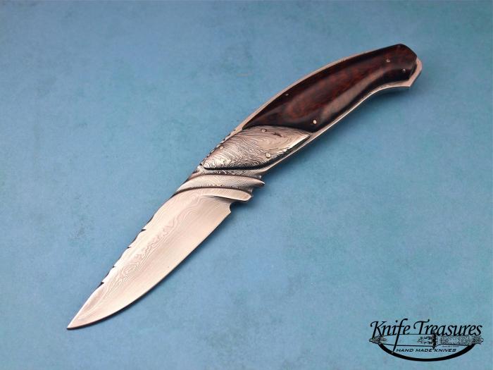 Custom Fixed Blade, N/A, Forged Damascus by Maker, Snakewwod Knife made by Roger Bergh
