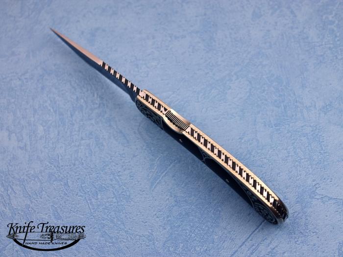 Custom Folding-Inter-Frame, Mid-Lock, 154 CM, Pen Shell Knife made by Harvey McBurnette