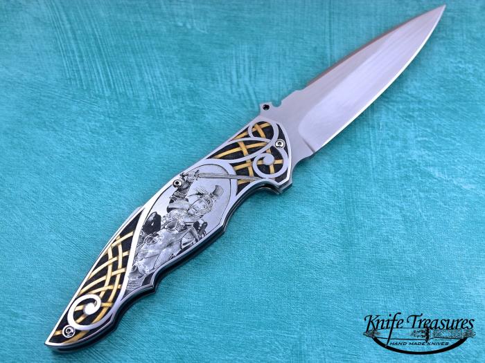 Custom Folding-Inter-Frame, Liner Lock, RWL-34, 416 Stainless Steel Knife made by Sergio Consoli