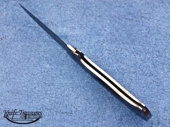Custom Folding-Inter-Frame, Mid-Lock, ATS-34 Stainless Steel, Black Lip Pearl Knife made by Tim Herman