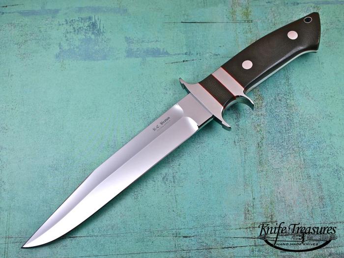 Custom Fixed Blade, N/A, 1732 Steel, Brown Micarta Knife made by Robert  Brown
