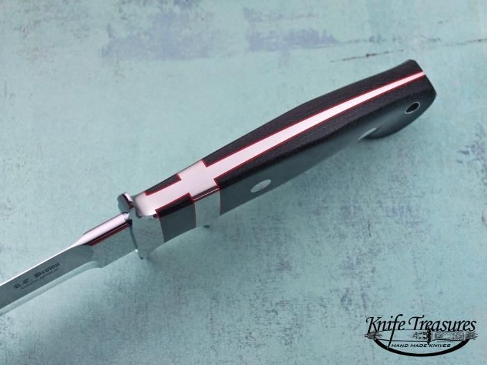 Custom Fixed Blade, N/A, 1732 Steel, Brown Micarta Knife made by Robert  Brown