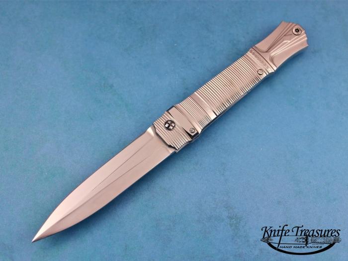 Custom Folding-Inter-Frame, Lever Lock, ATS-34 Stainless Steel, Titanium Knife made by Jack  Levin