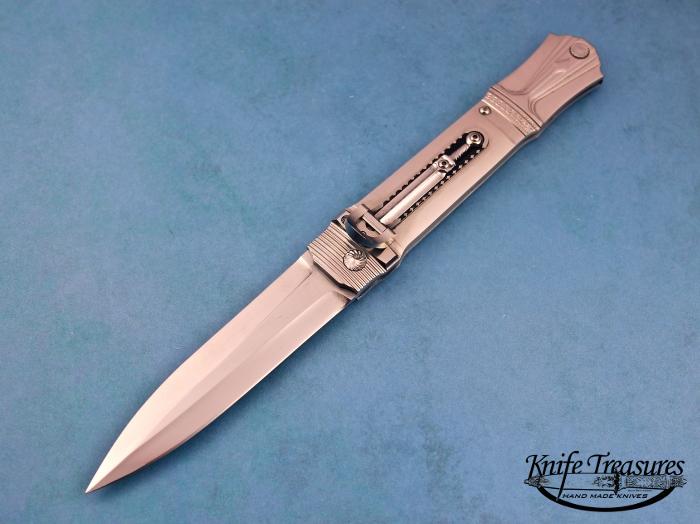Custom Folding-Inter-Frame, Lever Lock, ATS-34 Stainless Steel, Titanium Knife made by Jack  Levin