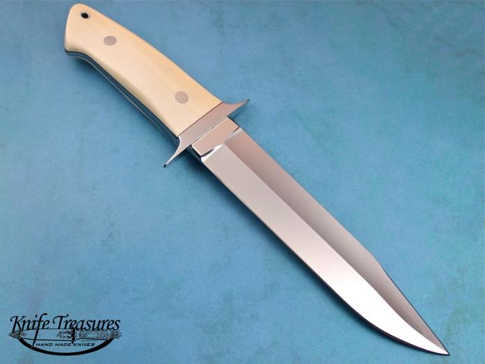 Custom Fixed Blade, N/A, CPM-154, Fossilized Mammoth Knife made by Zac Buchanan