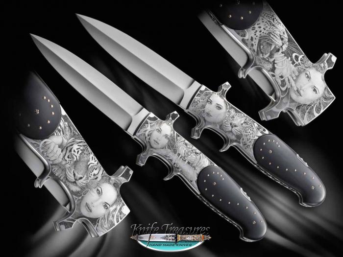 Custom Folding-Inter-Frame, N/A, RWL-34, Black Buffalo Horn Knife made by Fabrizio Silvestrelli