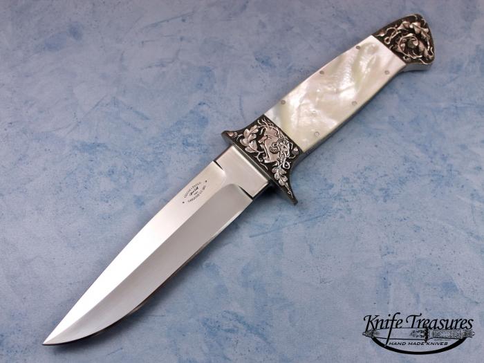 Custom Fixed Blade, N/A, RWL-34, Mother Of Pearl Knife made by Paolo Gidoni