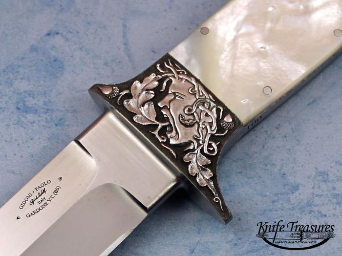 Custom Fixed Blade, N/A, RWL-34, Mother Of Pearl Knife made by Paolo Gidoni