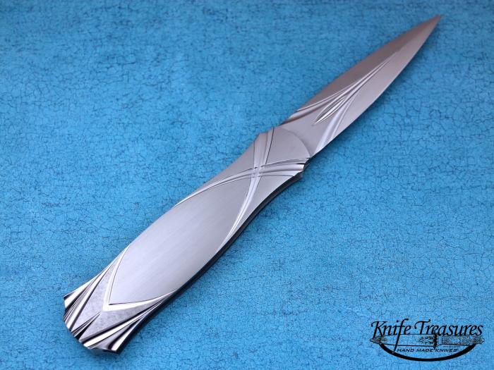 Custom Folding-Inter-Frame, Tail Lock, ATS-34 Stainless Steel, 416 Stainless Steel Knife made by William  Tuch
