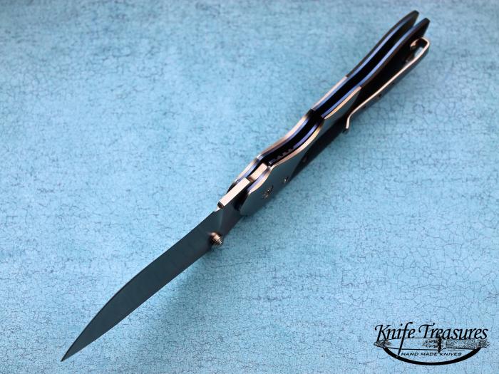 Custom Folding-Bolster, Liner Lock, CPM-154, Carbon Fiber Knife made by Steve  Woods