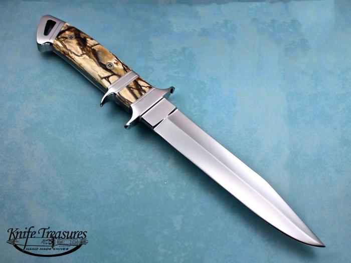 Custom Fixed Blade, N/A, RWL-34, Reconstituted Fossilized  Pieces Knife made by Angelo  Scotti
