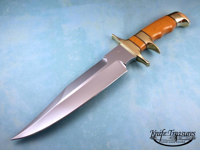 Custom Fixed Blade, N/A, 440C, Wood Grain Micarta Knife made by AJ Hubbard