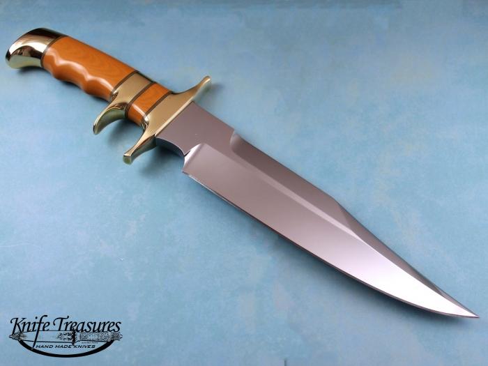 Custom Fixed Blade, N/A, 440C, Wood Grain Micarta Knife made by AJ Hubbard