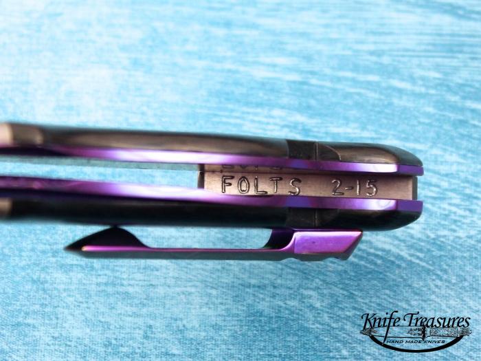 Custom Folding-Bolster, Liner Lock, Damascus Steel, Carbon Fiber Knife made by Alan Folts