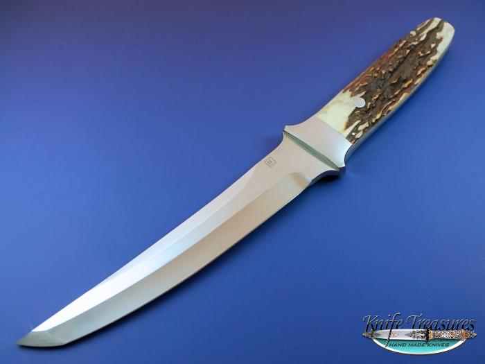 Custom Fixed Blade, N/A, 154 CM, Stag Knife made by Bob Lum
