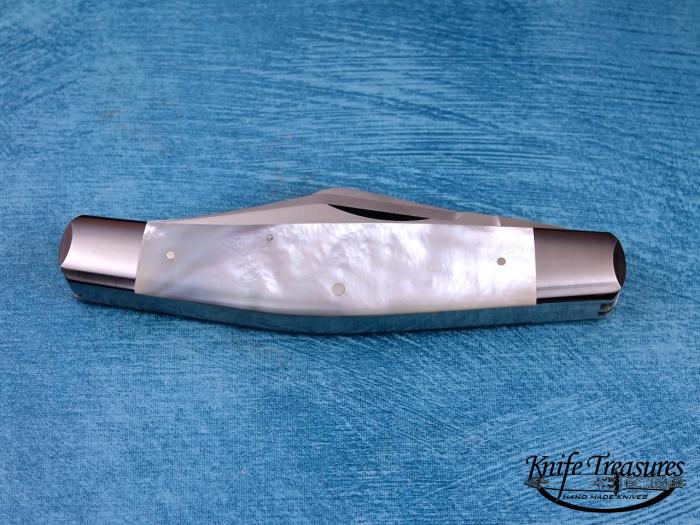 Custom Folding-Bolster, Slip Joint, ATS-34 Stainless Steel, Mother Of Pearl Knife made by Reese Bose