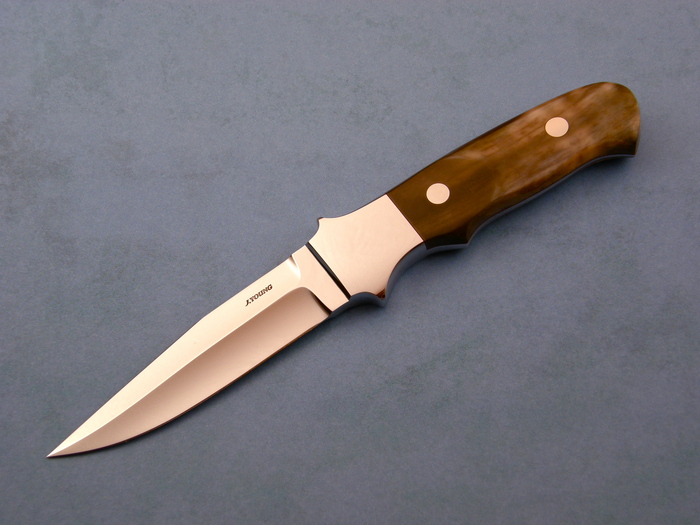 Custom Fixed Blade, N/A, ATS-34 Steel, Walrus Ivory Knife made by John  Young