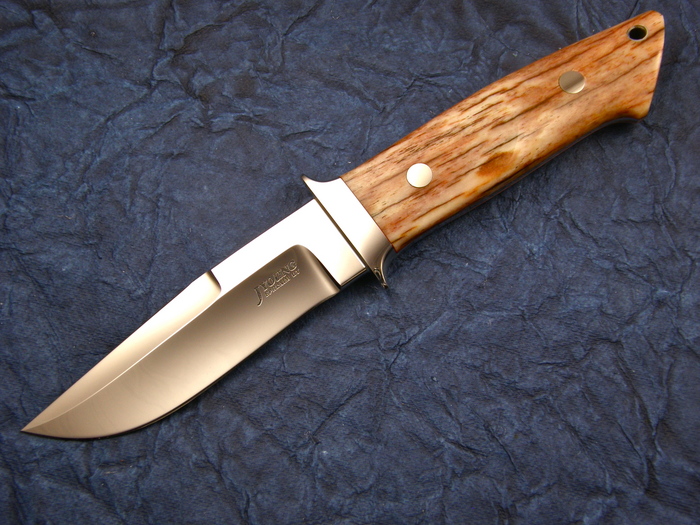 Custom Fixed Blade, N/A, ATS-34 Steel, Giraffe Bone Knife made by John  Young