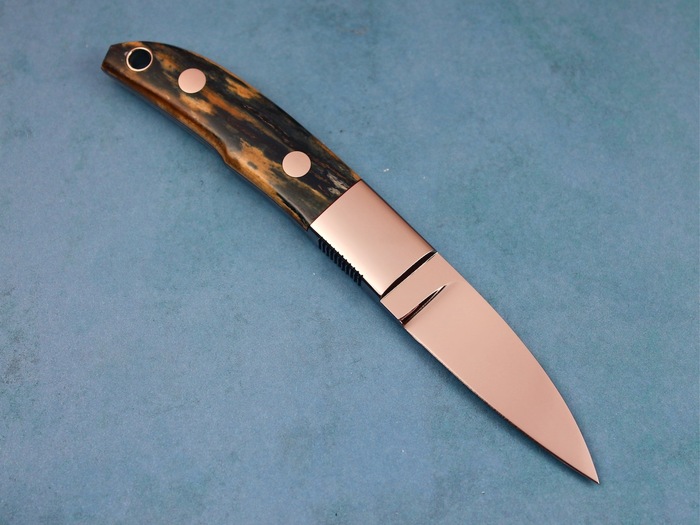 Custom Fixed Blade, N/A, ATS-34 Stainless Steel, Fossilized Mammoth Knife made by John  Young