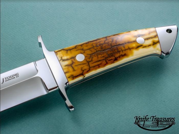 Custom Fixed Blade, N/A, ATS-34 Stainless Steel, Fossilized Mammoth Knife made by John  Young