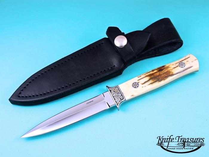 Custom Fixed Blade, N/A, ATS-34 Stainless Steel, Fossilized Mammoth  Knife made by John  Young