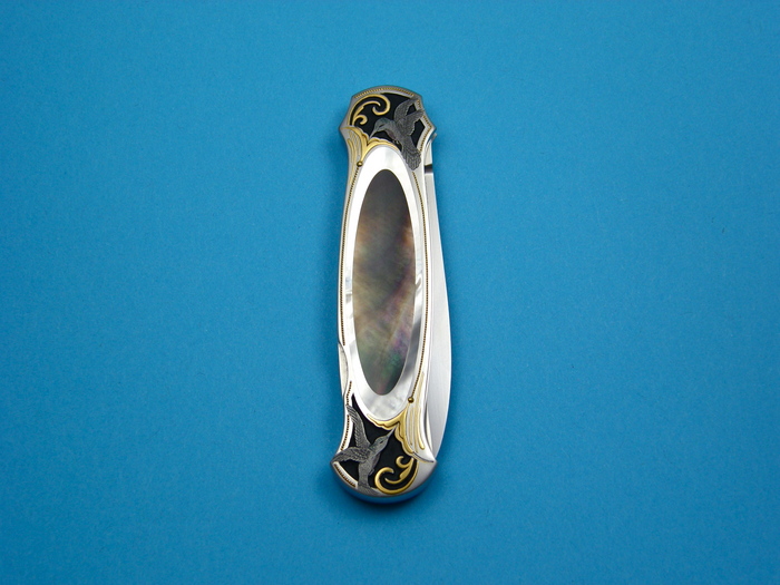 Custom Folding-Inter-Frame, Lock Back, BG-42, Black Lip Pearl-Mother Of Pearl Knife made by Tom Overeynder