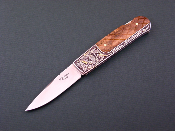 Custom Folding-Bolster, Lock Back, CPM-154, Fossilized Mammoth Knife made by Bill  Pease