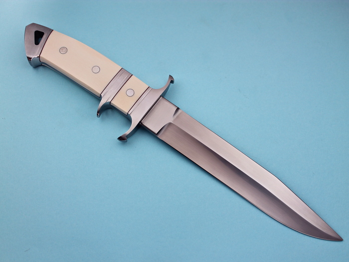 Custom Fixed Blade, N/A, BG-42 Stainless Steel, Antique Ivory Knife made by Dietmar Kressler