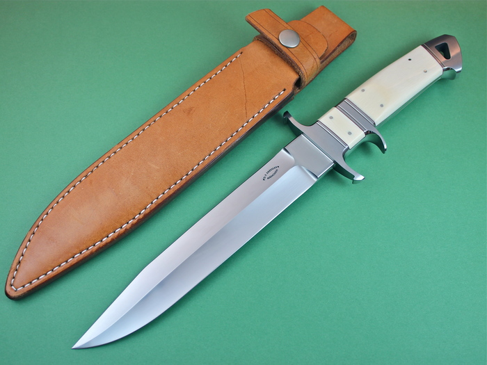 Custom Fixed Blade, N/A, BG-42 Steel, Antique Ivory Knife made by Dietmar Kressler