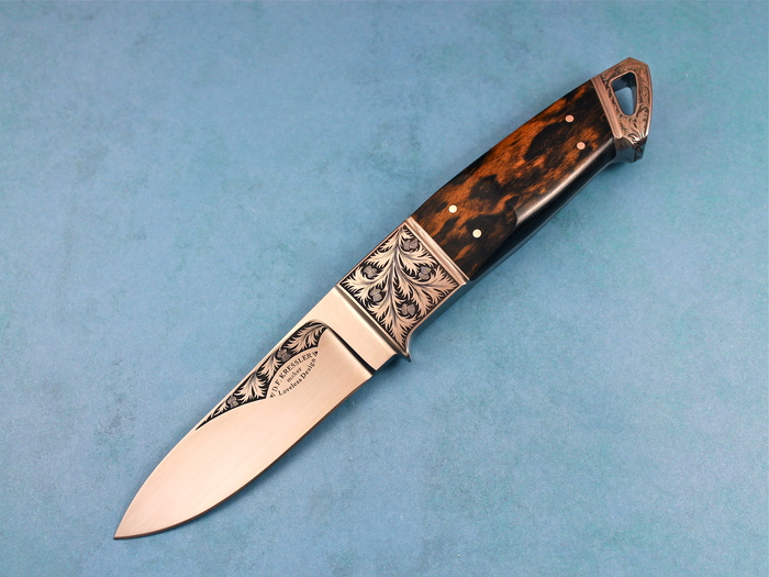 Custom Fixed Blade, N/A, BG-42 Stainless Steel, African Blackwood Knife made by Dietmar Kressler