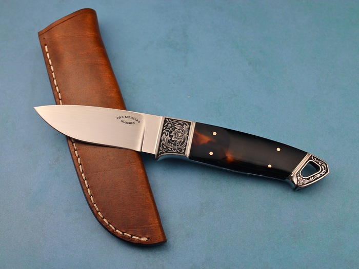 Custom Fixed Blade, N/A, BG-42 Stainless Steel, Exotic Scales Knife made by Dietmar Kressler