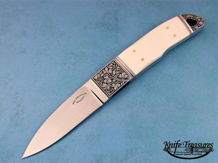 Custom Fixed Blade, N/A, BG-42 Stainless Steel, Fossilized Mammoth Knife made by Dietmar Kressler