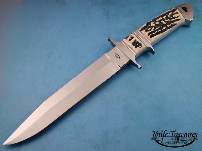 Custom Fixed Blade, N/A, BG-42 Stainless Steel, Natural Stag Knife made by Dietmar Kressler