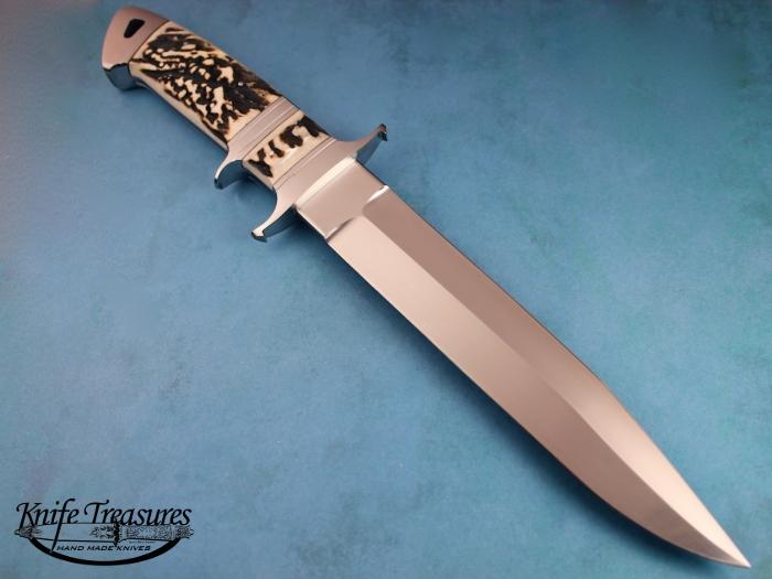 Custom Fixed Blade, N/A, BG-42 Stainless Steel, Natural Stag Knife made by Dietmar Kressler