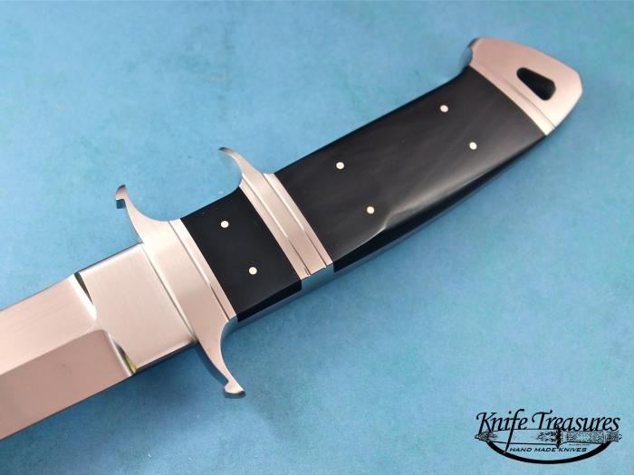 Custom Fixed Blade, N/A, RWL-34 Steel, Black Buffalo Horn Knife made by Dietmar Kressler