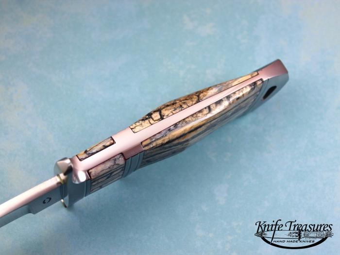 Custom Fixed Blade, N/A, RWL-34 Steel, Fosslized Mammoth Tooth Knife made by Dietmar Kressler