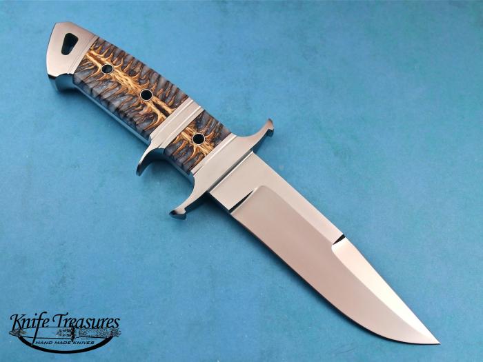 Custom Fixed Blade, N/A, RWL-34 Steel, Stabilized Pine Cone Knife made by Dietmar Kressler